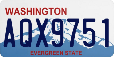 WA license plate AQX9751