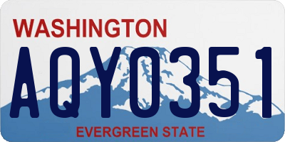 WA license plate AQY0351