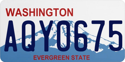 WA license plate AQY0675