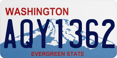 WA license plate AQY1362