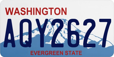 WA license plate AQY2627