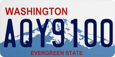 WA license plate AQY9100