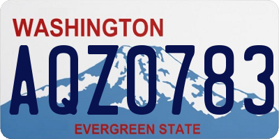 WA license plate AQZ0783