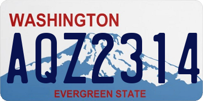 WA license plate AQZ2314