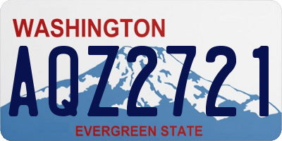 WA license plate AQZ2721