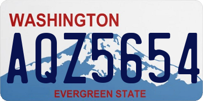 WA license plate AQZ5654