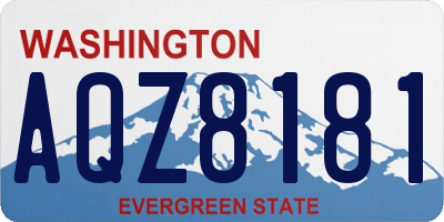 WA license plate AQZ8181