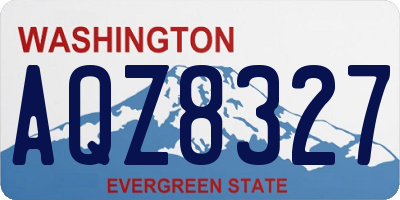 WA license plate AQZ8327