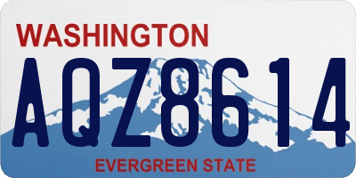 WA license plate AQZ8614