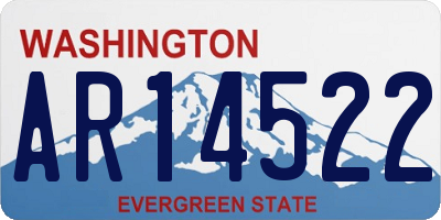 WA license plate AR14522