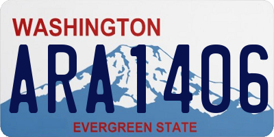WA license plate ARA1406