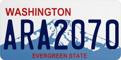 WA license plate ARA2070