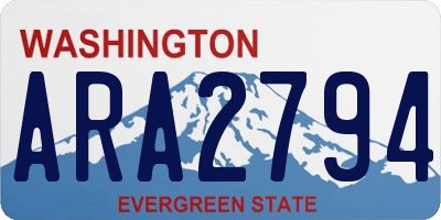 WA license plate ARA2794