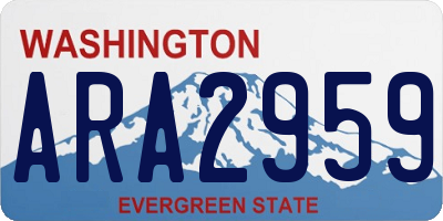 WA license plate ARA2959
