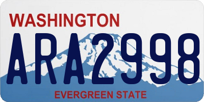 WA license plate ARA2998