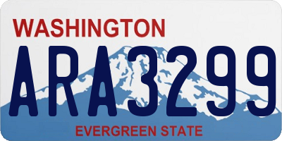 WA license plate ARA3299