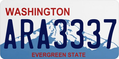 WA license plate ARA3337