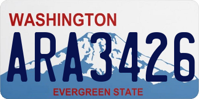 WA license plate ARA3426