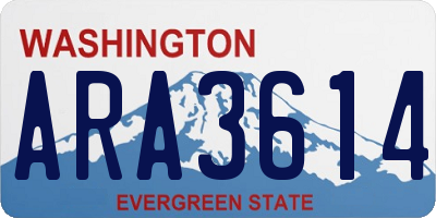 WA license plate ARA3614