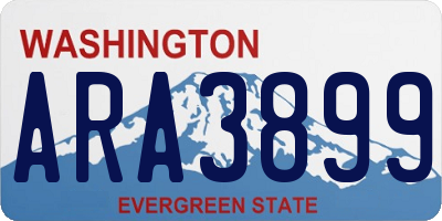 WA license plate ARA3899