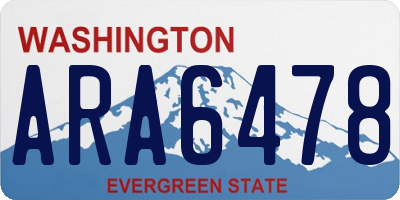 WA license plate ARA6478