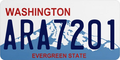 WA license plate ARA7201