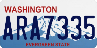 WA license plate ARA7335