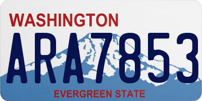 WA license plate ARA7853
