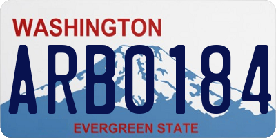 WA license plate ARB0184