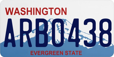 WA license plate ARB0438