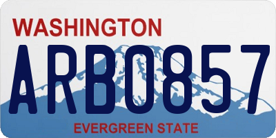 WA license plate ARB0857