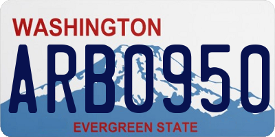 WA license plate ARB0950