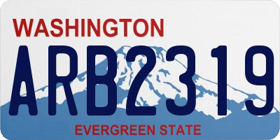 WA license plate ARB2319