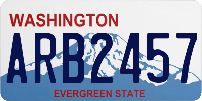 WA license plate ARB2457