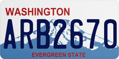 WA license plate ARB2670