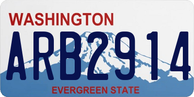 WA license plate ARB2914