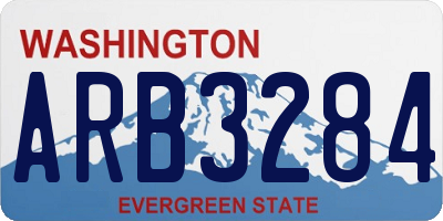 WA license plate ARB3284