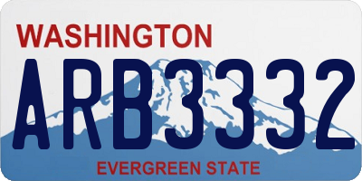 WA license plate ARB3332