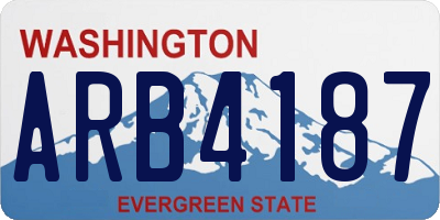 WA license plate ARB4187