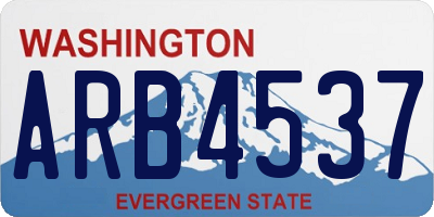 WA license plate ARB4537
