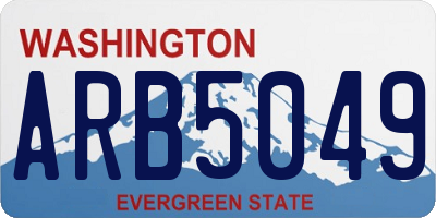 WA license plate ARB5049