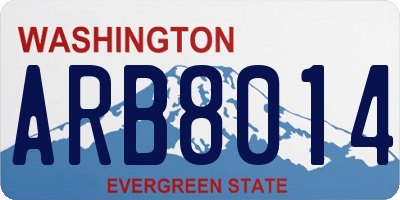 WA license plate ARB8014