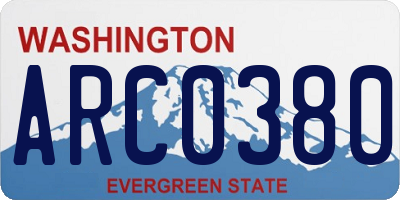 WA license plate ARC0380