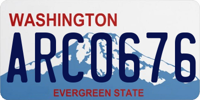 WA license plate ARC0676