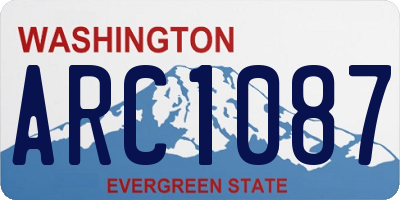 WA license plate ARC1087