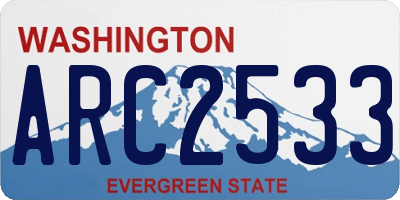 WA license plate ARC2533