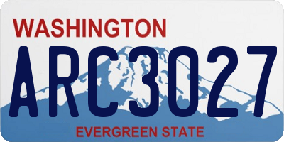 WA license plate ARC3027