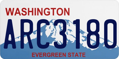 WA license plate ARC3180