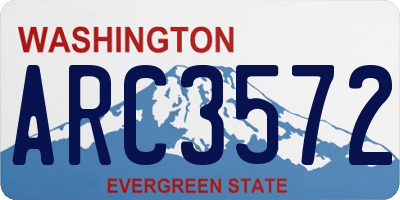 WA license plate ARC3572