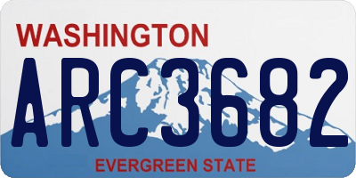 WA license plate ARC3682